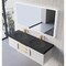 Castello Usa Thames 60-inch White Vanity Set with Black Top and Gold Handles CB-MC-60W-GLD-20146-BL - alternate 3
